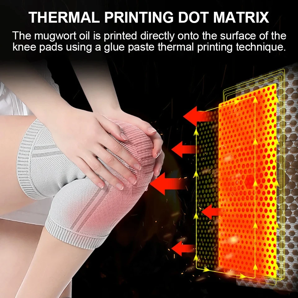 1Pcs Graphene Self Heating Wormwood Kneepads Knee Brace Warm for Arthritis Joint Pain Relief Injury Recovery Massager Leg Warmer