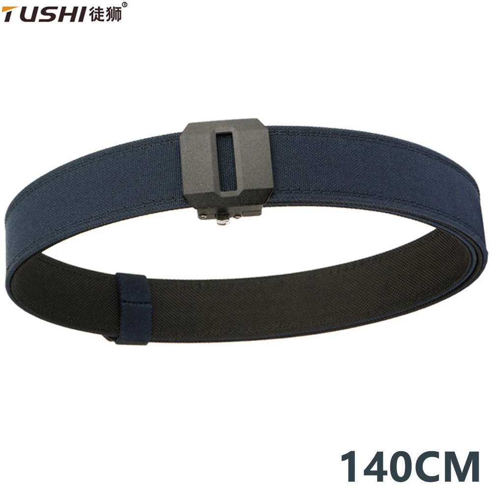 

TUSHI New hard Tactical Belt for mens EDC Metal Automatic Buckle Black Military Army Gun Belt Thick Nylon IPSC Waistband Girdle