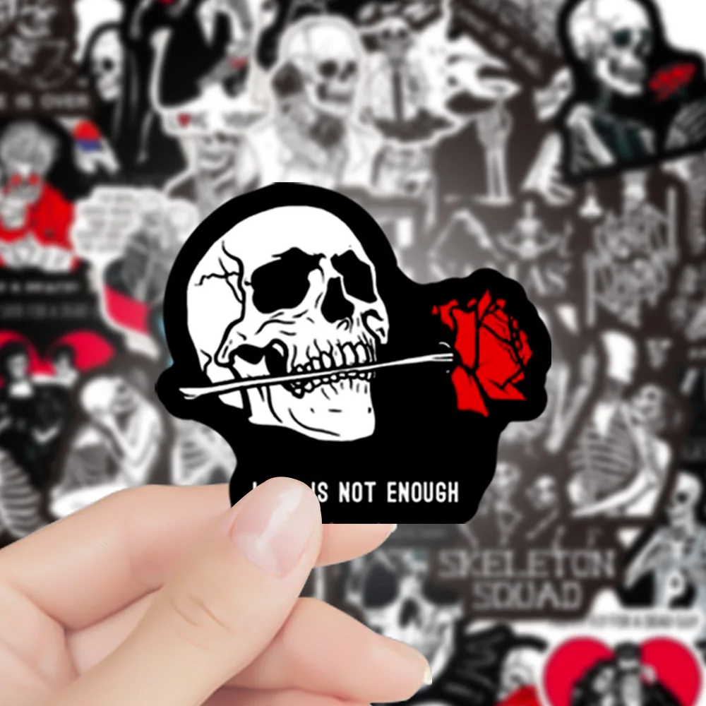 10/30/50PCS Popular Cartoon Cool Skull Sticker Pack Skateboard Guitar Decoration DIY Laptop Waterproof Graffiti Decal Wholesale