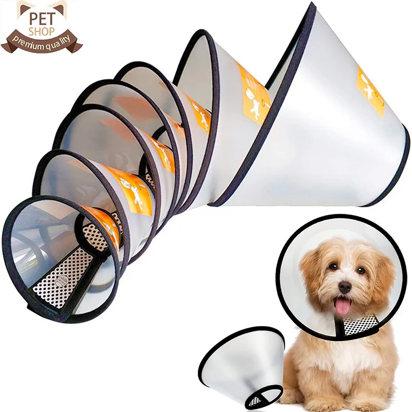 Pet Elizabeth Cone E-Collar Cat Dog Safety Collar Circle Pet Head Cover Bite Anti dog collar  pet collars