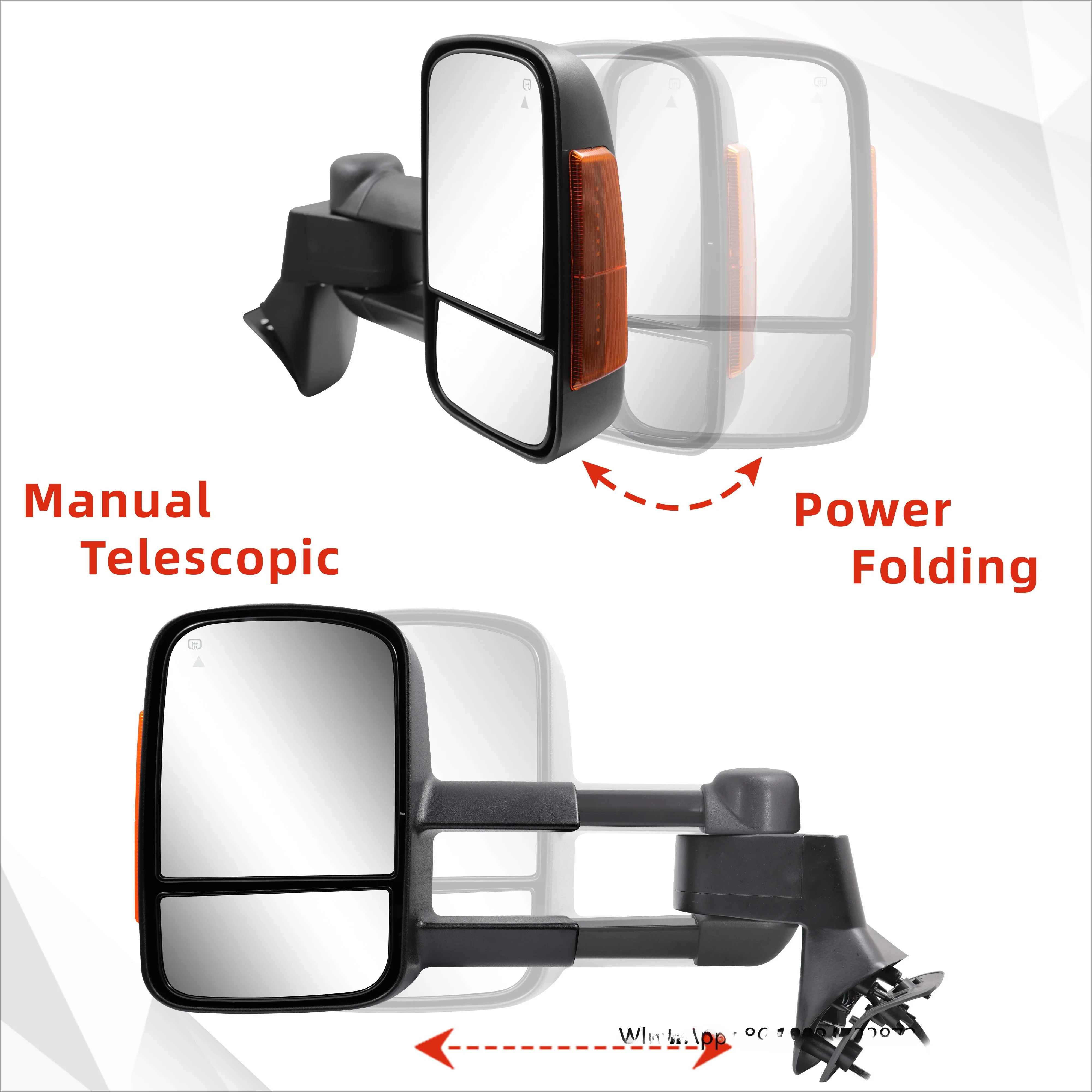 مرآة سحب كهربائية قابلة للطي لسيارة Toyota Landcruiser 300 Series Lc300 #4