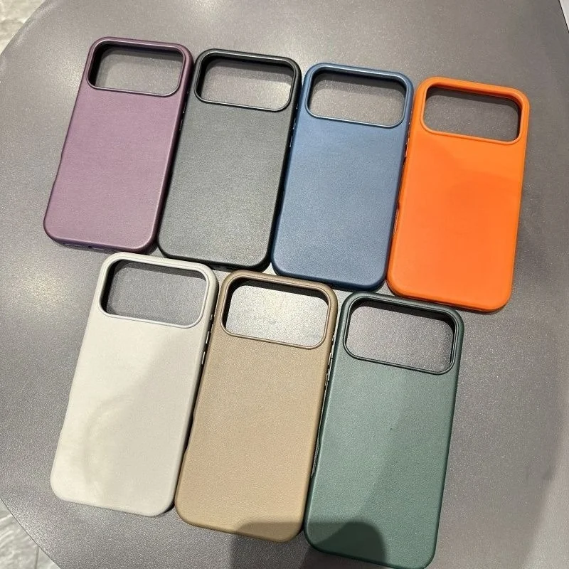 

Orginal Quality 1:1 Leather for Magsafe Case for Apple IPhone 17 Pro Max Air 16E 15 14 13 Magnetic Wireless Charging Cover Funda