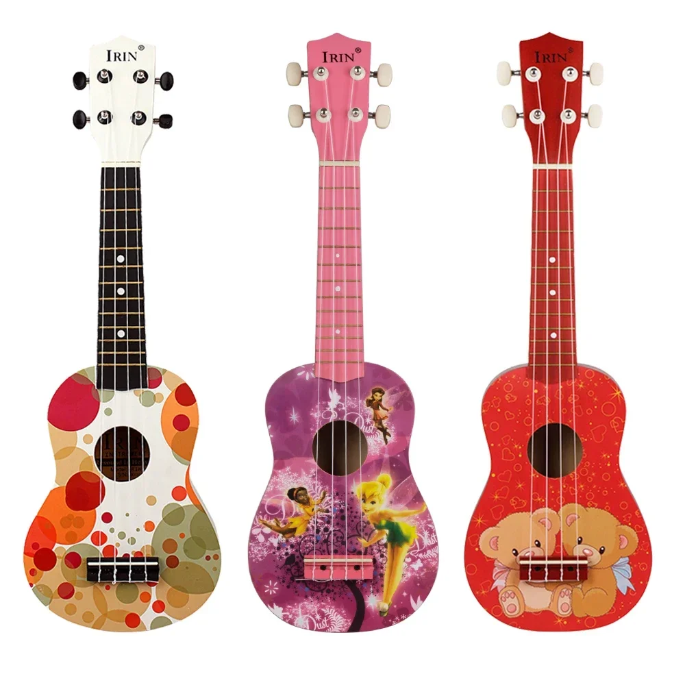 IRIN 21 Inch Solid Wood Ukulele Colored Hawaiian Guitar Cartoon Fruit Ukulele Mini Guitar Enlightenment Music Children\'s Gift