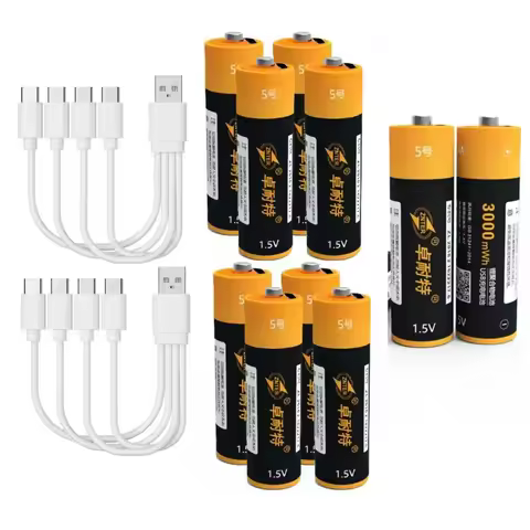 10pcs/lot ZNTER 3000mWh AA rechargeable battery USB 1.5V lithium polymer battery dedicated microphone monitor mouse battery