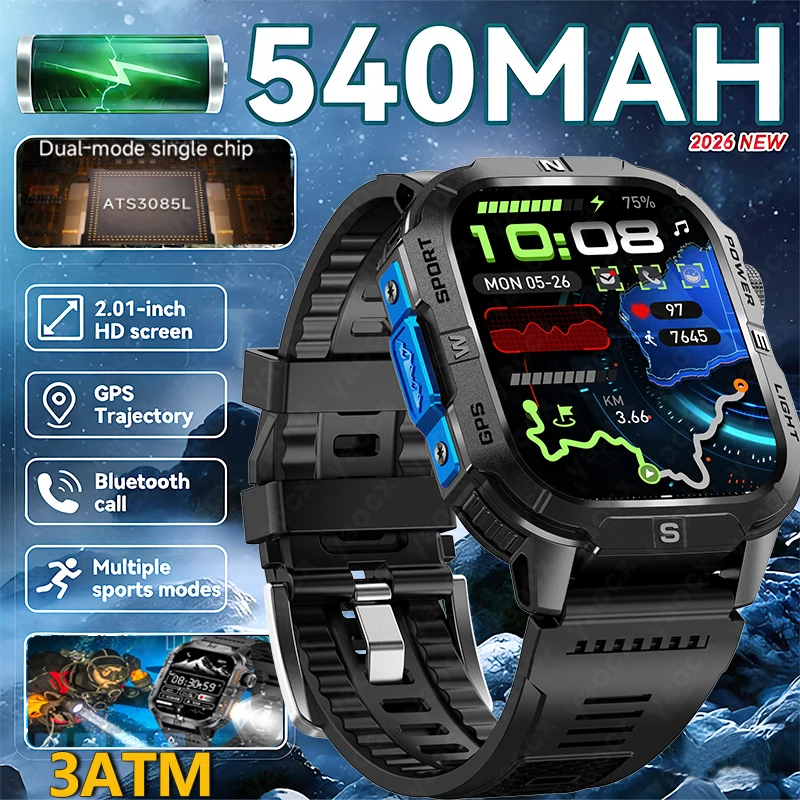 

Новые умные часы 2026 года для мужчин: GPS, AMOLED-экран 2,01 дюйма, компас, водонепроницаемость 3ATM, беспроводные звонки, отслеживание здоровья, поддержка ChatGPT