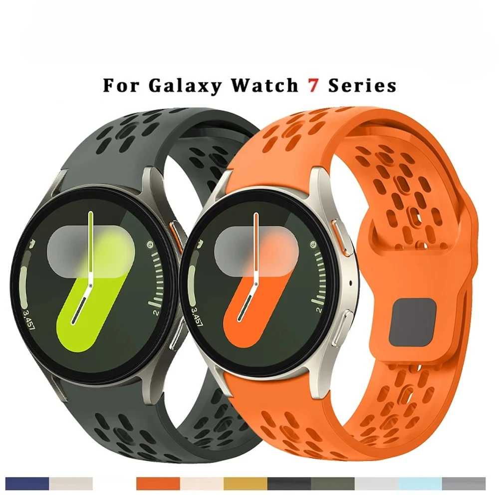 لساعة سامسونج جالاكسي 7 حزام 4/5/6/FE/كلاسيك/برو 44 مللي متر 40 مللي متر حزام معصم رياضي سيليكون كوريا سوار جالاكسي ساعة 7 باند