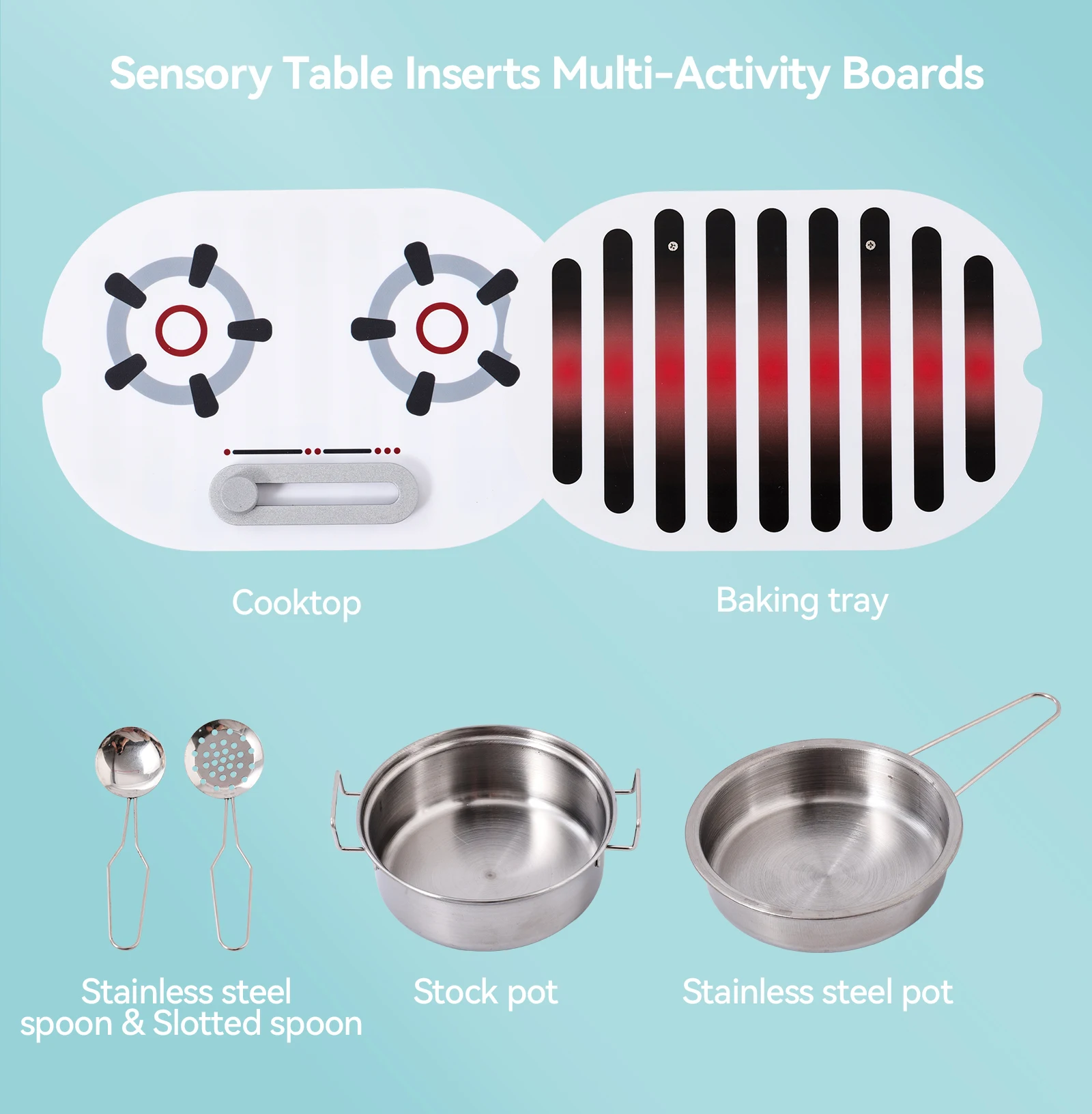 مجموعة ألعاب المطبخ الخشبية للأطفال، ملحقات المطبخ - سطح المطبخ، صينية الخبز، لوح التقطيع، لعبة المطبخ للأولاد والبنات هدية قديمة من 3 إلى 6 سنوات
