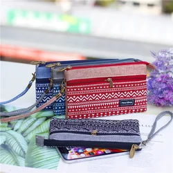 Women's Cotton Long Organizer Wallet Ladies Coin Purse Female Clutch Small Phone Pouch Money Bag for Children Kids Girls Bag