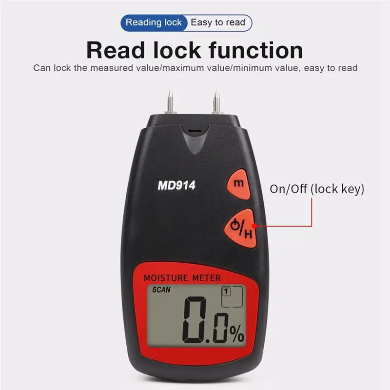 A19F-Timber Digital Moisture Tester 2 Probe Paper Water Contain Tester Damp Detector Hygrometer 2% To 70% For Wood Bamboo