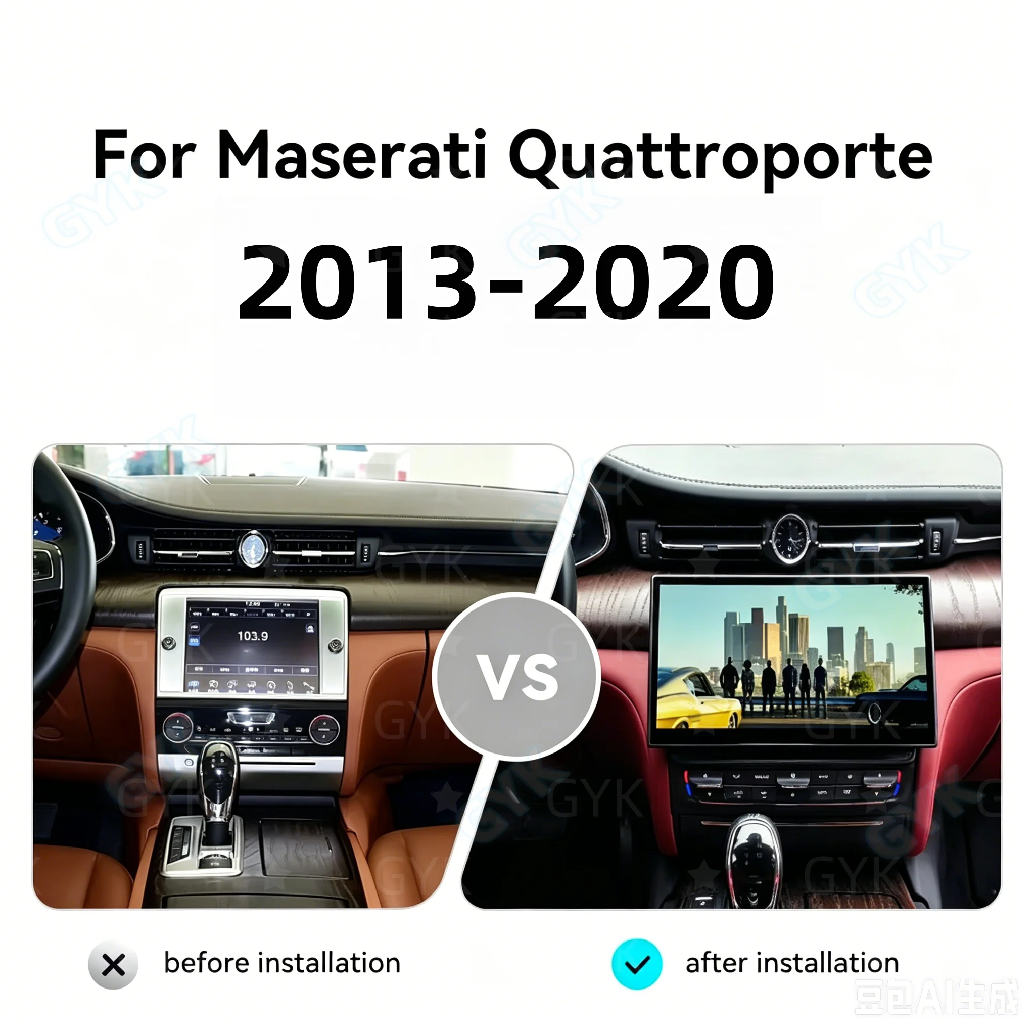 8 core Android 13 Multimedia For Maserati Quattroporte 2013-2020 CarPlay Car Radio GPS Navigation Audio Stereo Receiver player