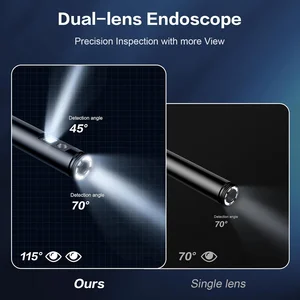 بورسكوب السيارات Borescope ، جهاز التفتيش ، كاميرا Apple ، iPhone ، IOS ، الهاتف الذكي ، Android ، النوع C ، السيارات ، الهاتف المحمول ، 8 مم ، 1080 بكسل أفضل 10 محول فيديو 8 مم مبيعا - رقم 7