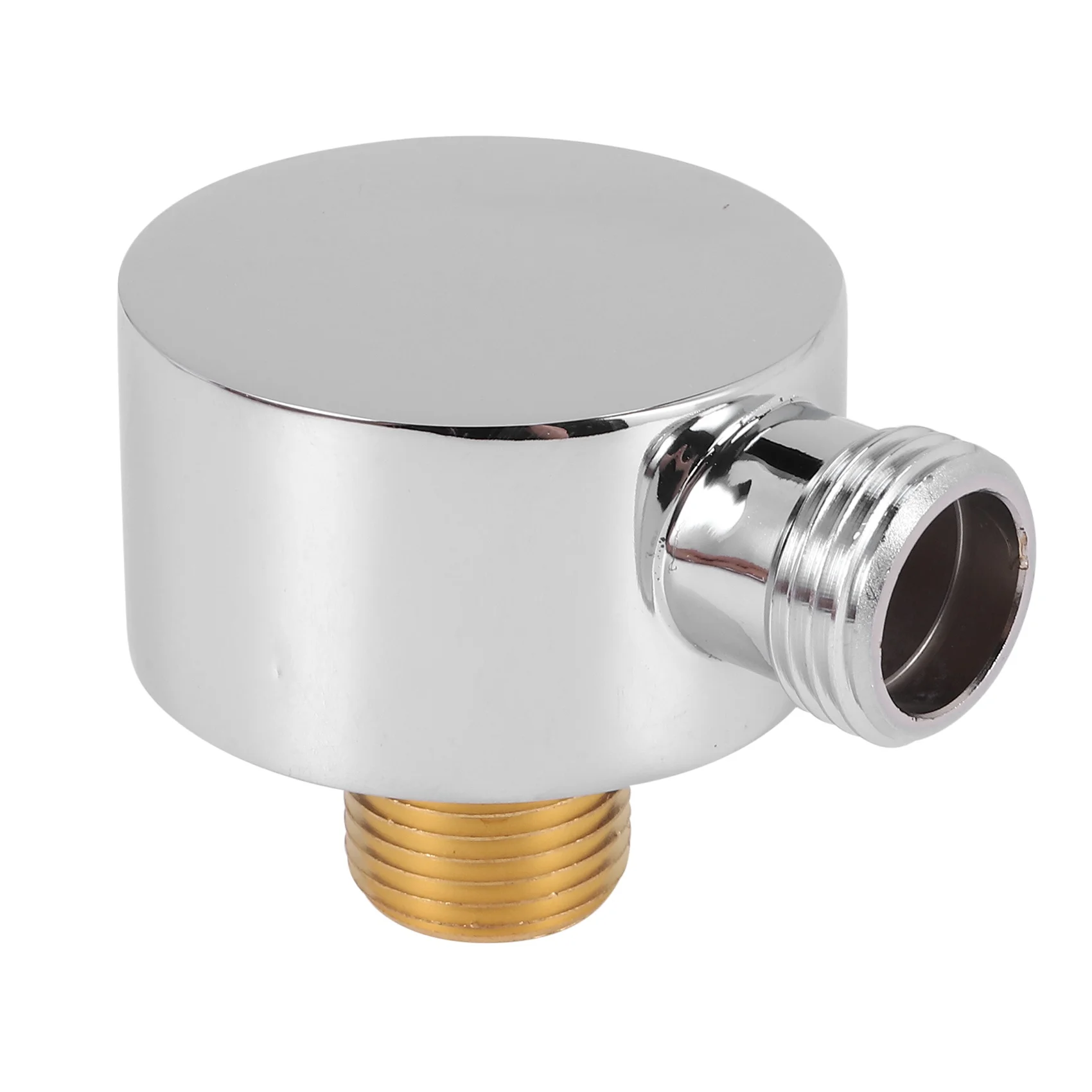 Wall Supply Elbow,Brass Round Wall Mount Shower Hose Connector Accessories G1/2Inch Water Outlet for Shower-Silver