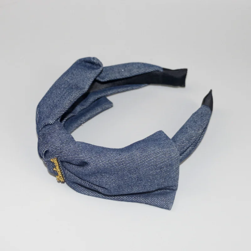 

2026 New Cowboy Headband Hair Bands Vintage Denim Knot Bow Hair Hoop Hairbands Pressed Hair Hair Clip Hair Accessories for Women