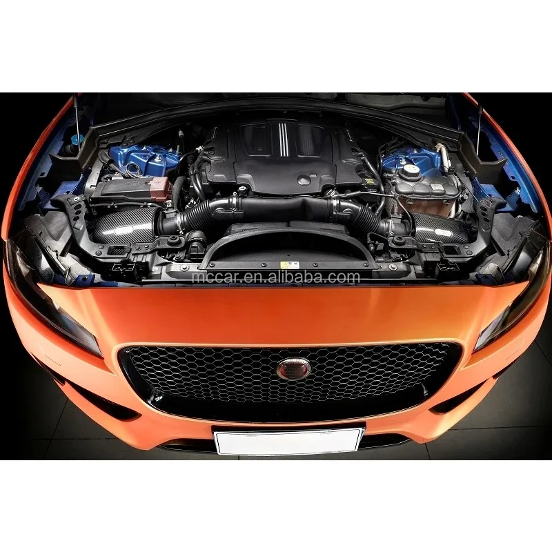 Collettore di aspirazione in carbonio secco di aspirazione efficiente per Jaguar XE XFL F-PACE 3.0T 2016-18 Versione da corsa Aspirazione filtro aria motore