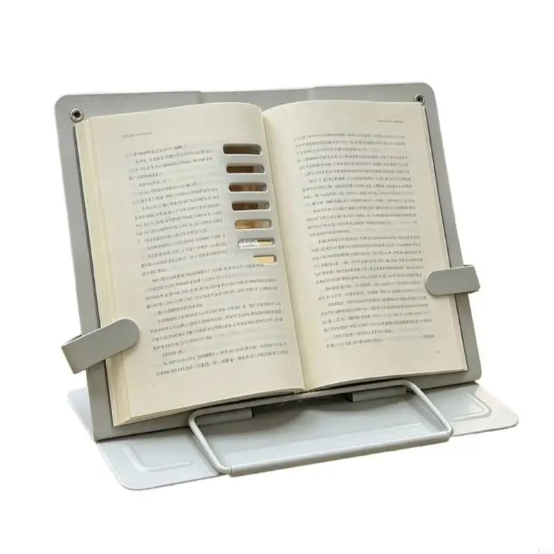 Foldable Metal Books Stand with Adjustable Reading Page Holders and Desk Support for Study, Sheet Music and Tablets K1KF