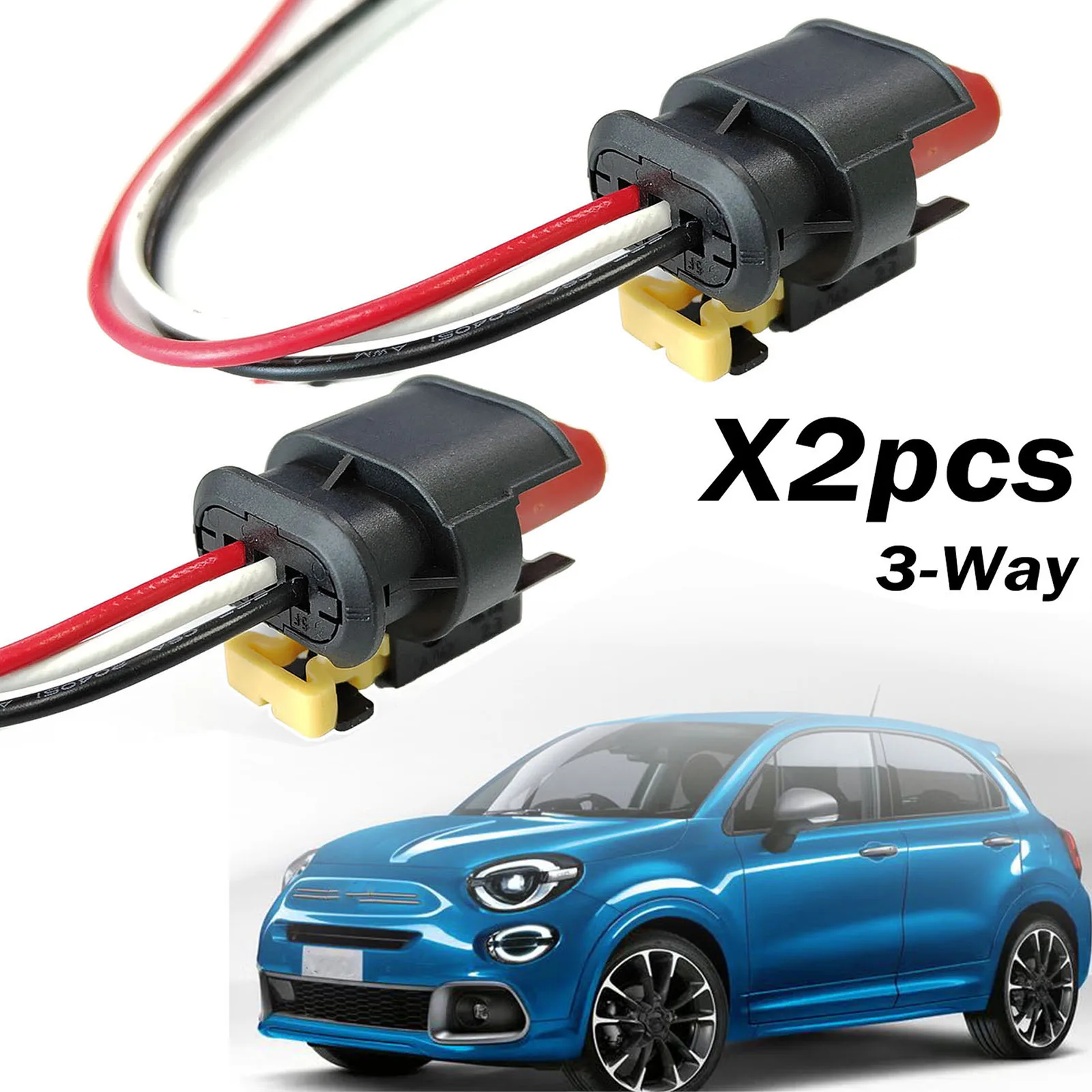 2x For Fiat Stilo Panda Punto Linea Doblo 500L 500X Tipo 3-Way Ignition Coil Wiring Harness Connector Repair Plug Cable 71752816