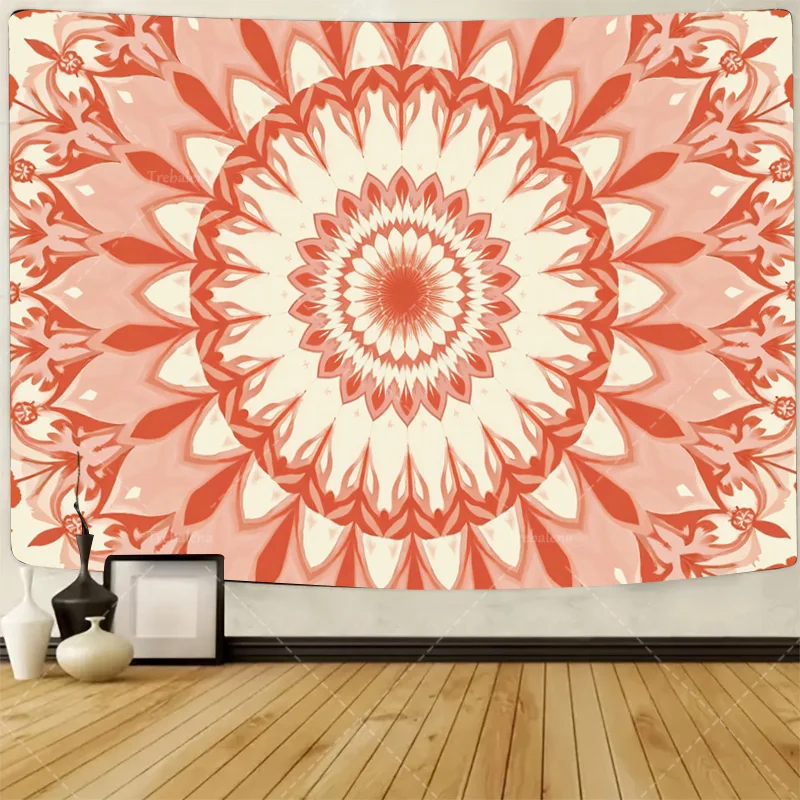 

1 шт. настенный гобелен в стиле бохо шикарный коралловый гобелен с мандалой для декора стен, домашнее искусство в богемном стиле