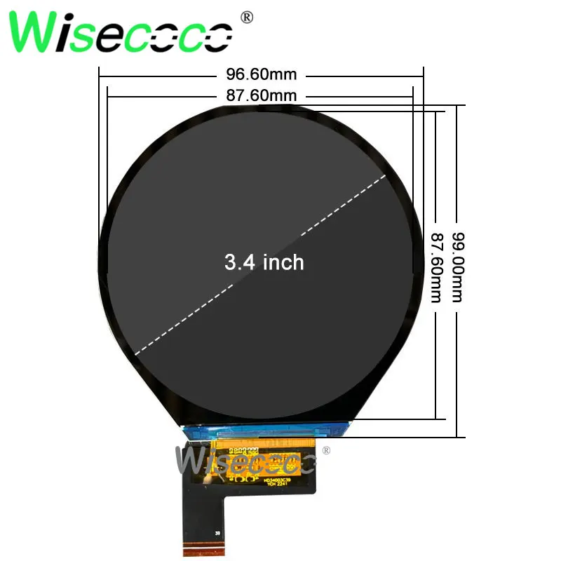 3.4인치 800x800 원형 디스플레이 800x800 원형 IPS TFT LCD 모듈 스크린 라즈베리 파이 패널