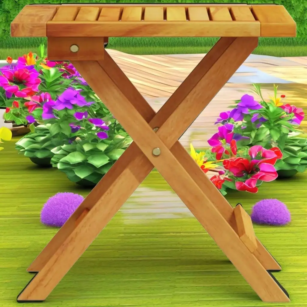 15.7'' Acacia Wood Patio Side Table - Stylish Outdoor End Table, Durable Garden Furniture