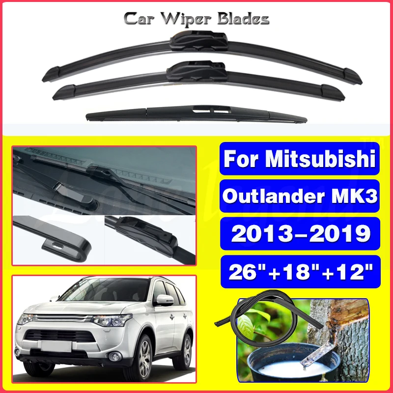 Wiper Front Rear Wiper Blades Set For Mitsubishi Outlander MK3 2013-2019 2014 2015 2016 2017 Windshield Windscreen 26\