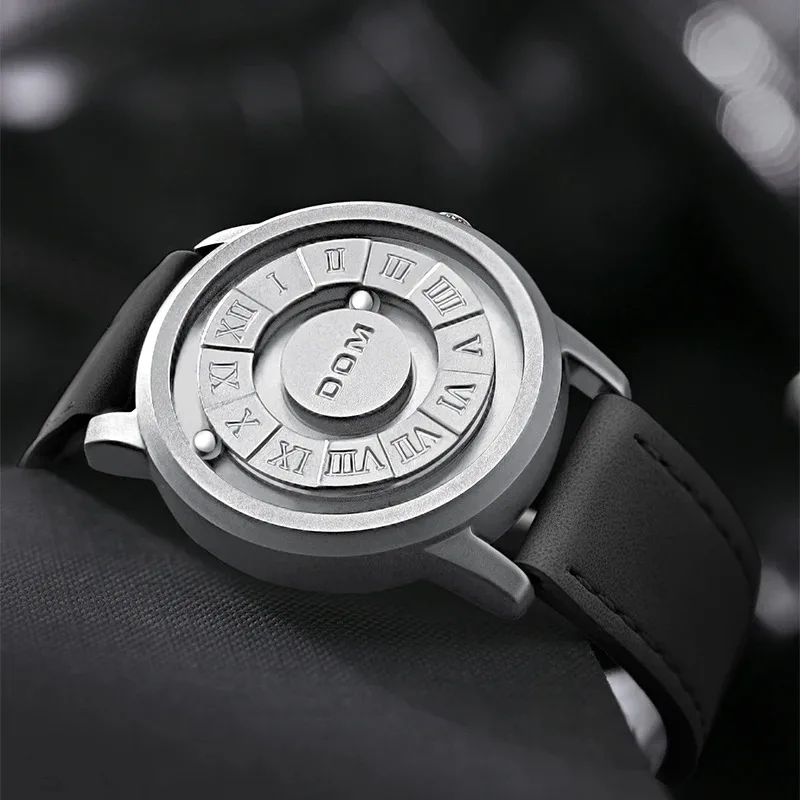 Dom D-1345 neue erstklassige linsen lose Luxus Herrenmode Armbanduhr kreative Spaß magnetische Rolling Ball wasserdichte Uhr für Männer
