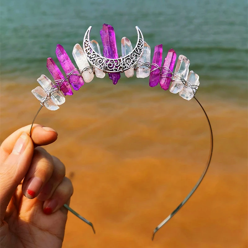 Multicolored Crystal Round Tiaras Wedding Crown Bridal Headdress Rhinestone Diadem Head Hair Accessories Fashion Luxury Jewelry