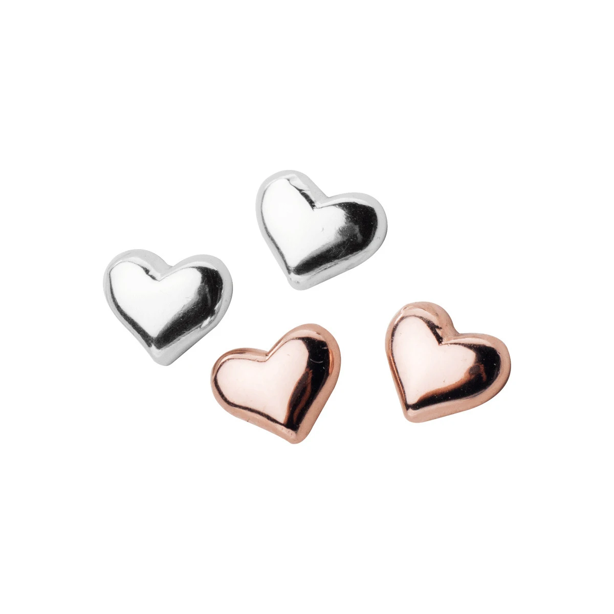 Modian Genuine 925 Sterling Silver Tiny Cute Hearts Lovely Stud Earring for Women Girl Gift Rose Gold Color Fashion Jewelry
