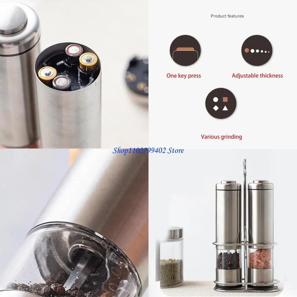 

547F 2 Pieces/set Salt and Pepper Grinder Set Spice Grinders Salt and Pepper Mill