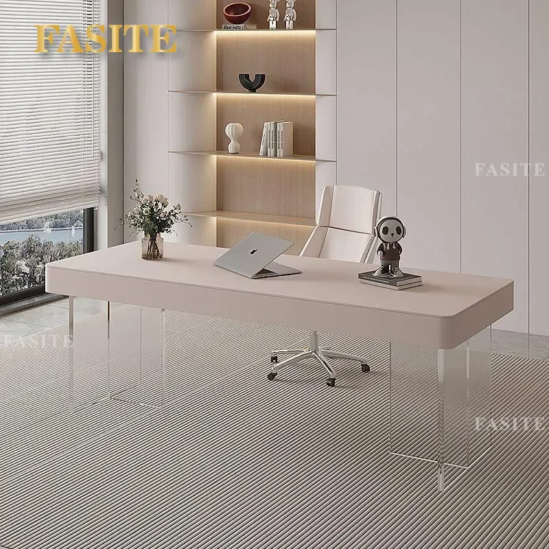 For Modern Home Bedroom Study Light Luxury Cream Style Rock Slab Desk Advanced Medical Beauty Consultation Table Workbench