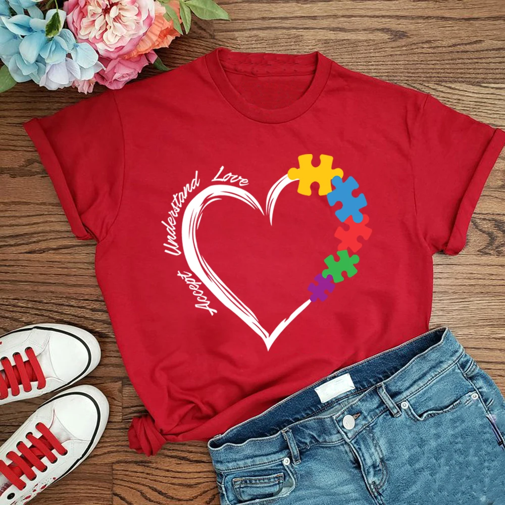 Autism Shirt Accept Understand Love Autism Awareness T Shirt Puzzle Piece Autism Teacher Graphic Top Tees