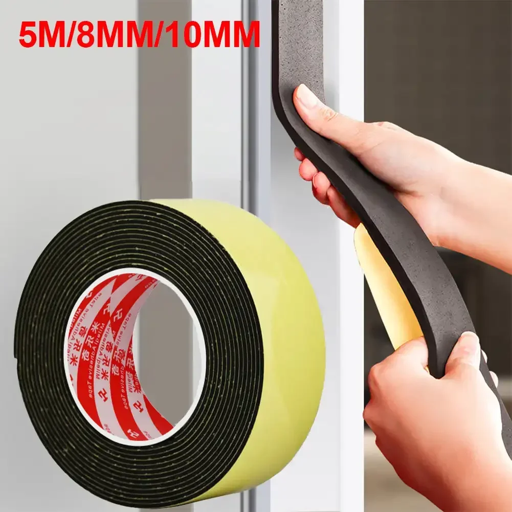 2M Strong Adhesive Anti-collision Waterproof Window Door Seal Strip Weather Stripping EVA Black Foam Sponge Rubber Strip Tape