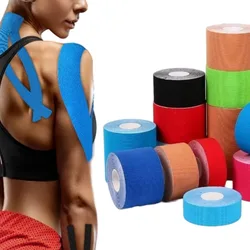 5cm 10cm Sports Kinesio Tape Bandage Muscle Kinesiology Elastic Knee Pain Relief Strain Patch Athletic Recovery Stickers Fitness