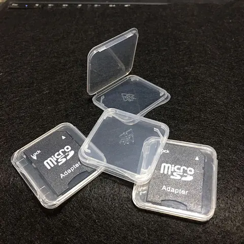 투명 SD 메모리 카드 케이스, 거치대 박스, 보관함, 메모리 카드 투명 플라스틱 케이스, 거치대 보호대, 로트당 10 개