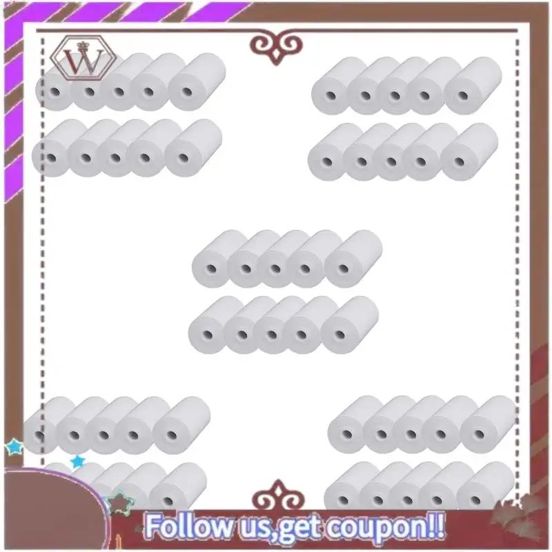 أحدث 50 لفات من الورق الحراري ماكينة تسجيل المدفوعات النقدية أوراق إيصالات POS 57X30mm ورق حراري للطابعة ماكينة تسجيل المدفوعات النقدية