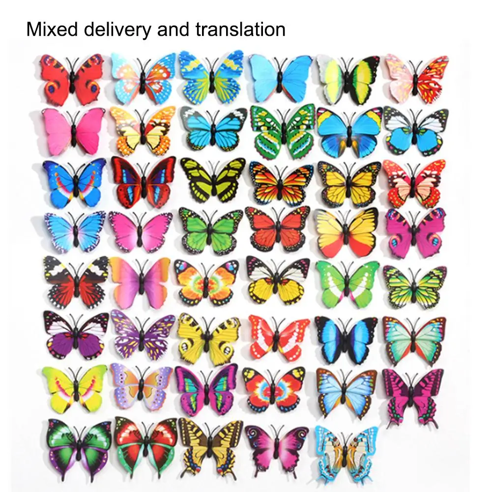 3D Butterfly Garden Stakes Set of 50 for Outdoor Decoration Plastic Rods for Various Garden and Event Applications