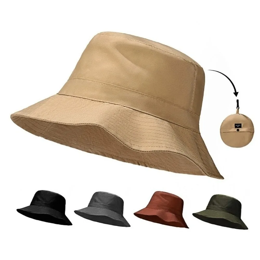 Portable Quick Dry Four Seasons Bucket Hat Sun Protection Solid Color Fishing Cap Foldable Sun Hat Outdoor