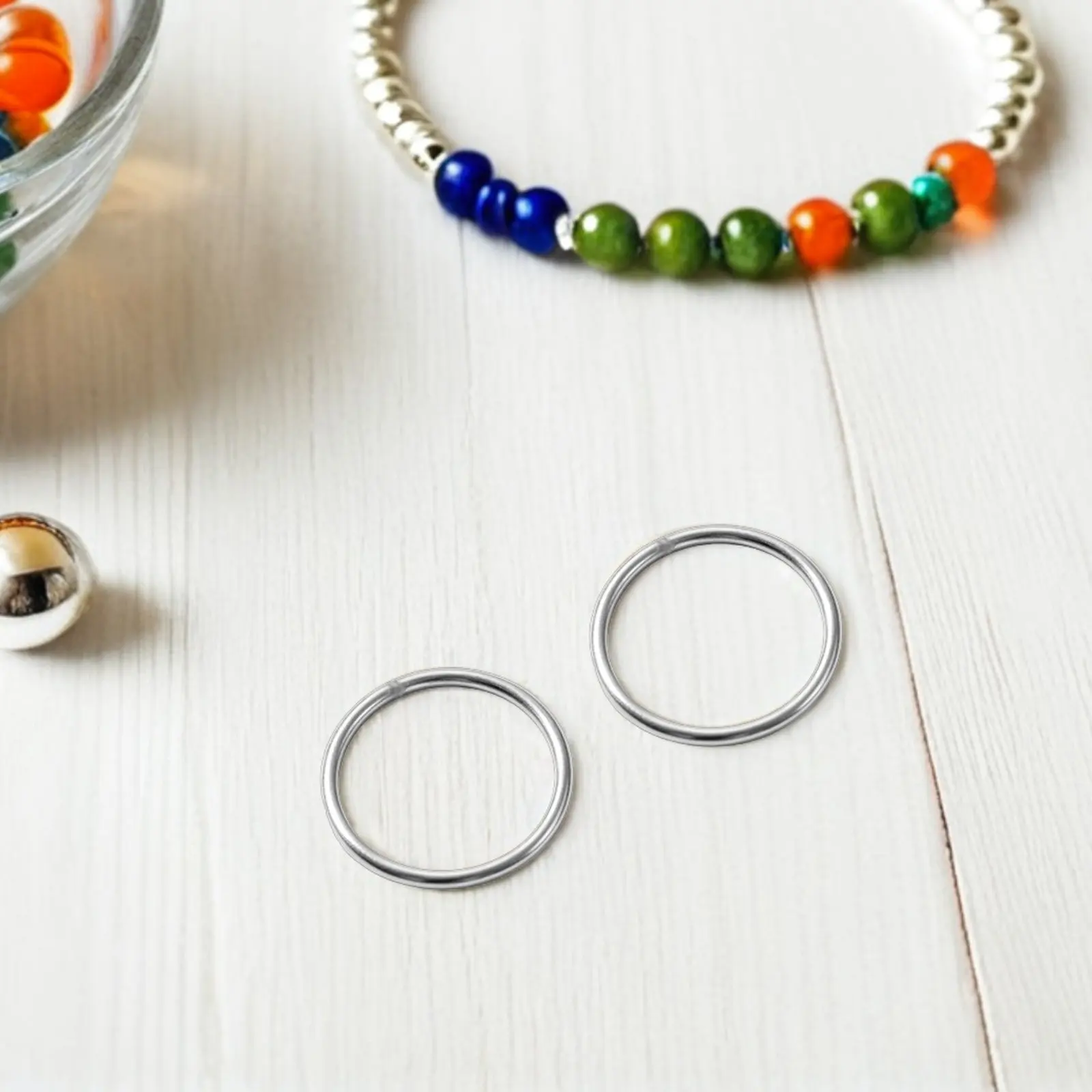 

12Pcs 60Mm Stainless Steel Welded Metal Rings Set Smooth Round Hoops for Jewelry Making Supplies Craft Projects Binding Loops