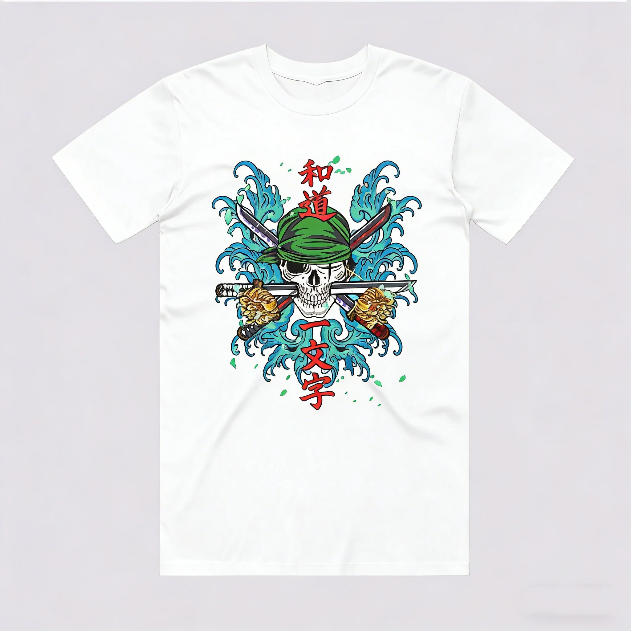 

One piece Solon cartoon surrounding short-sleeved casual shirt cartoon sweat-absorbing breathable cotton T-shirt half sleeve