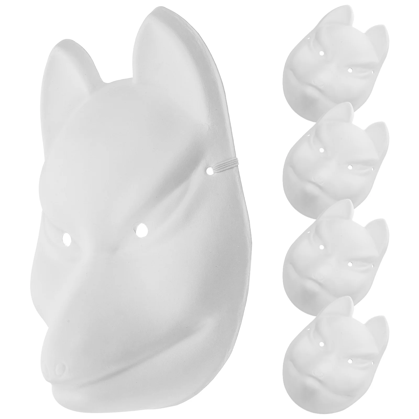 

5 Pcs Fox Mask DIY Paper Masks for Party Halloween Costumes Animal Masks Masquerade Full Face Prom Accessories