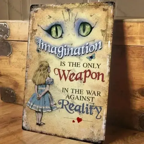 Chesapeake Exquisite Alice in Wonderland Vintage Metal Sign, A4 Aluminum, Indoor/Outdoor Magic Decor, Eye-Catching Design