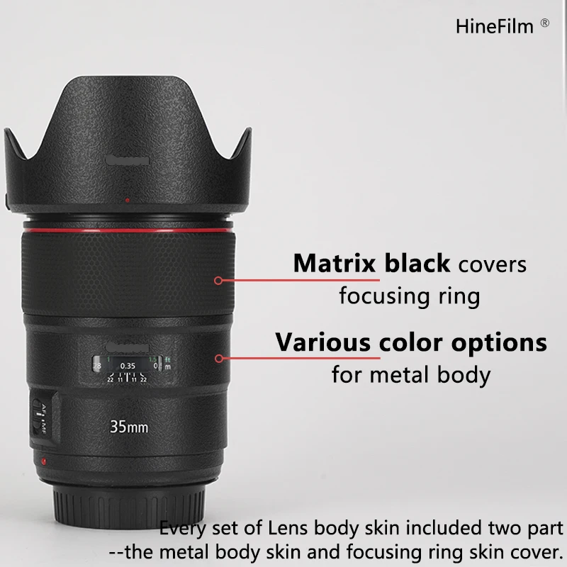 Hinefilm الجلد لكانون EF 35 f1.4L II عدسة ملصق EF 35 مللي متر f/1.4L II USM عدسة ملصق مائي الجلد EF35 F1.4 II التفاف ملصق الجلد 35 1.4