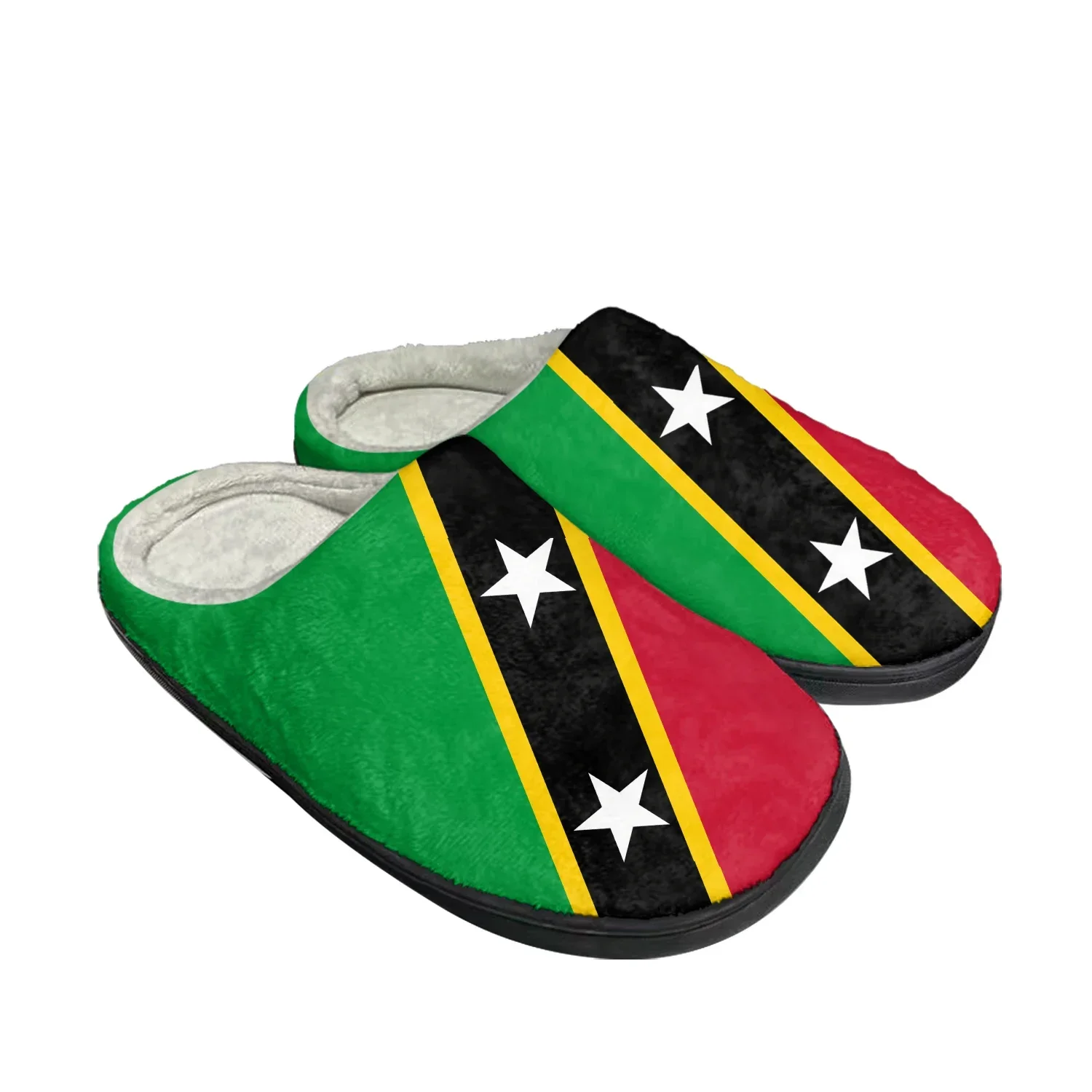 St Kitts and Nevis Flag Home Cotton Custom Slippers Mens Womens Sandals Plush Bedroom Casual Keep Warm Shoes Thermal Slipper