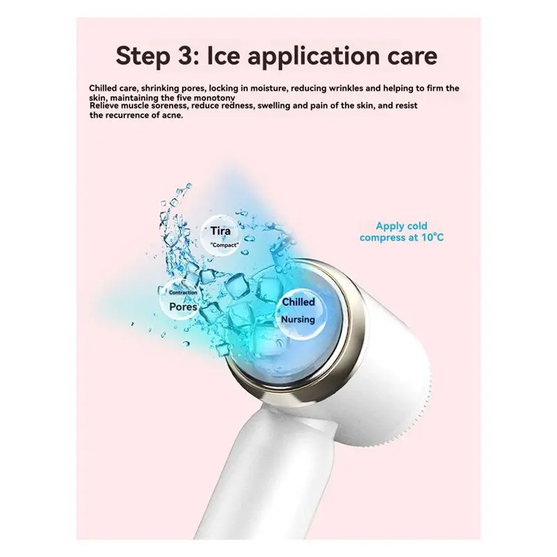 Hot-Facial Peeling-Bürste, 6-in-1, elektrische Ultraschall-Gesichtsreinigung, Kompresentherapie, Porenreiniger, Entfernung von Mitessern