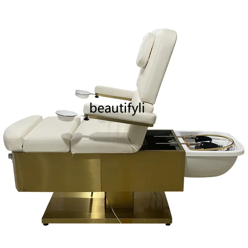 Chaise de massage des pieds pour salon de beauté, lit de rinçage, chaise de shampooing, beauté des ongles, cils