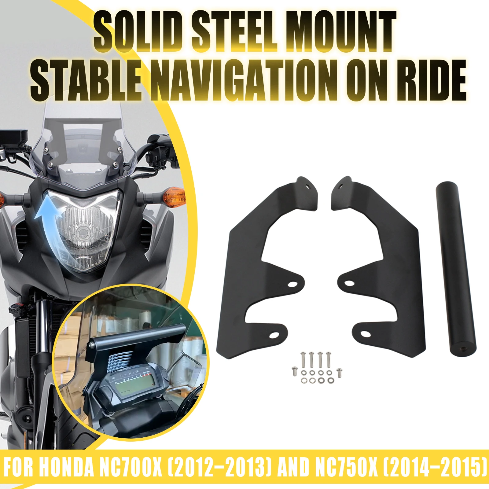 For Honda NC700X 2012 2013 NC750X 2014 2015 Motorcycle Phone Holder Stand GPS Navigation Plate Bracket Mount Black