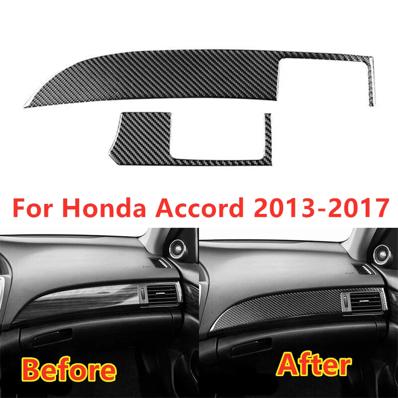 

2X Carbon Fiber Front Air Outlet Frame Cover Trim For Honda Accord 2013 2014 2015 2016 2017