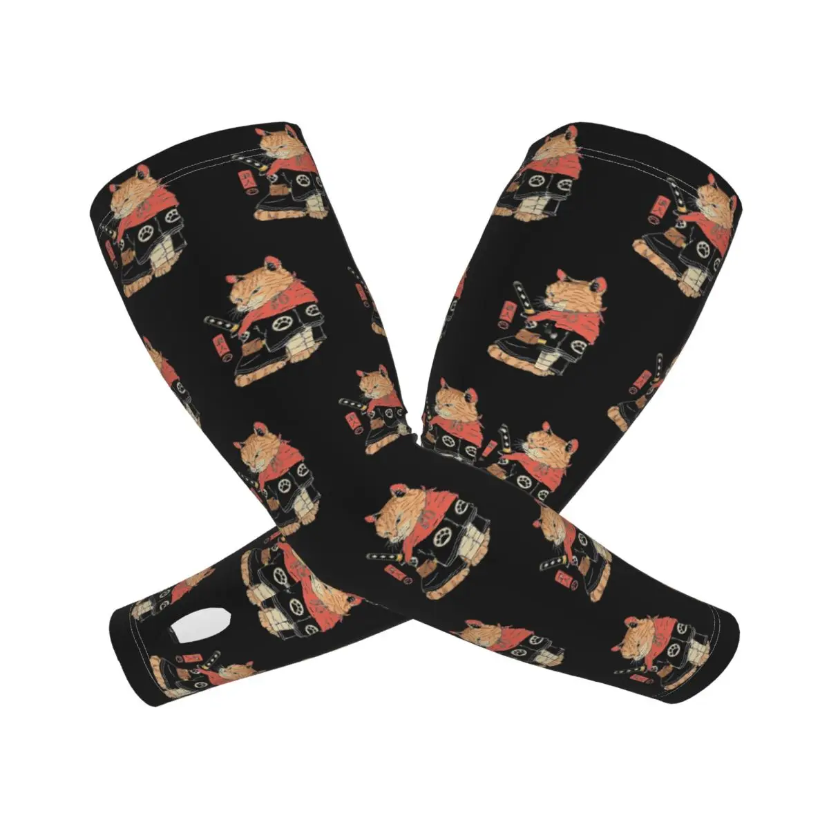 

Catana Cats Retro Samurai Yakuza Holder Outdoor Arm Sleeves Sun UV Protection Cover Summer Ice Silk Cycling Tattoo Sleeves