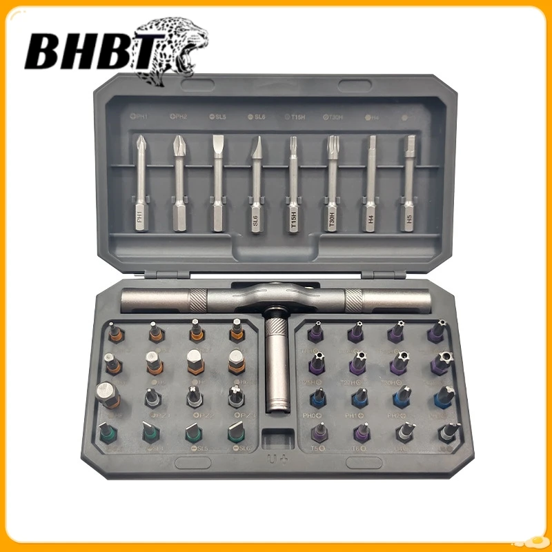 

BHBT Screwdriver Set 42-in-1 S2 Steel Plate Ratchet Portable Manual Hand Tool Kit Magnetic Small Bits Repair Tools