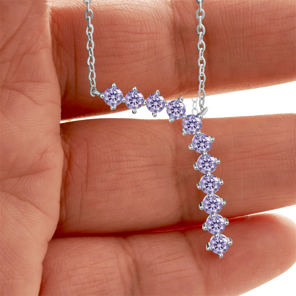 1,1 CT Moissanit-Halskette aus Sterlingsilber 925, langlebig, Pass-Diamant-Tester, Hochzeitsgeschenk für Frauen, Brautparty, Schmuck, Geschenk