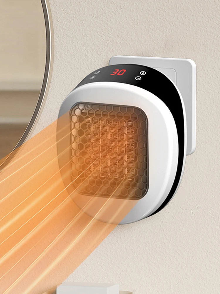 سخان مساحة بمنفذ الحائط مع مؤقت تحكم عن بعد 12 ساعة، سخان حائط كهربائي صغير لغرفة الحمام والمكتب وغرفة النوم والمنزل